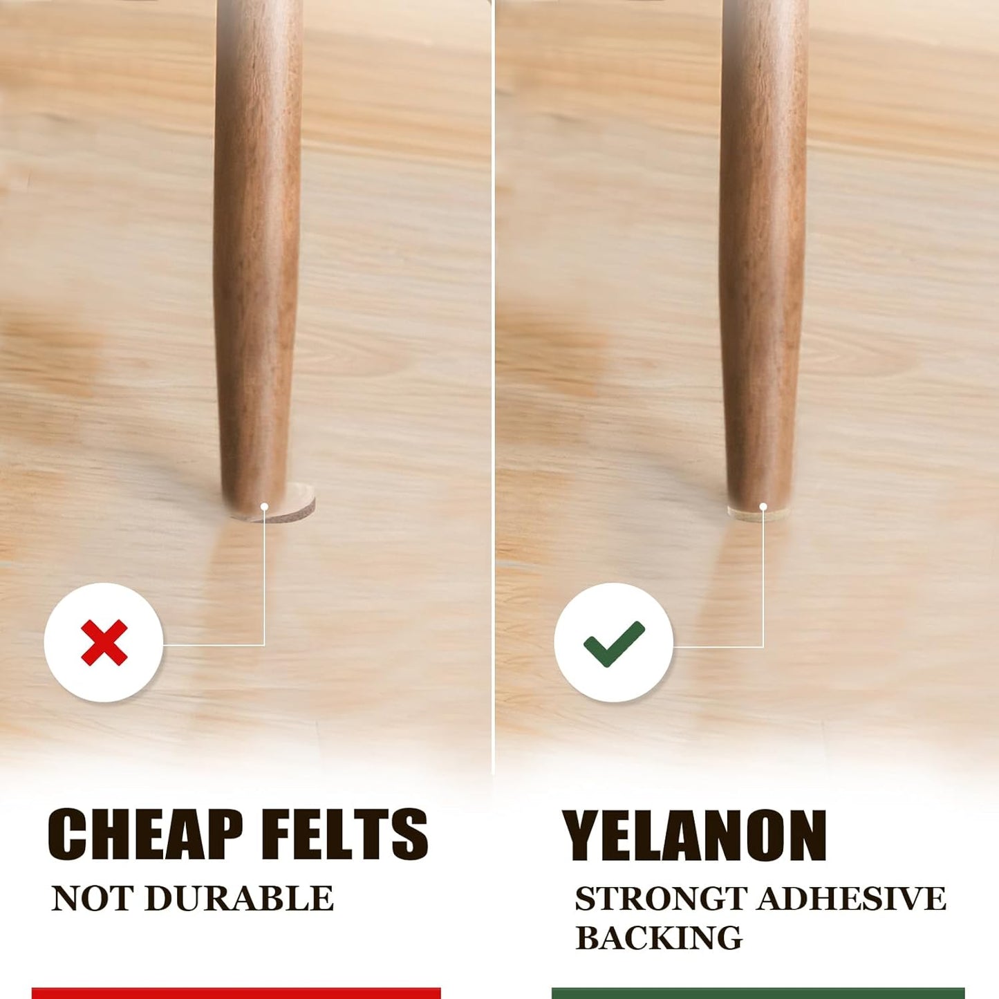 high-density felt construction designed for durability under repeated furniture movement