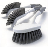 Compact Scrub Brush 3 Pack for Small Space Living – Clean Line Extended Handle Brushes in Neutral Aesthetic