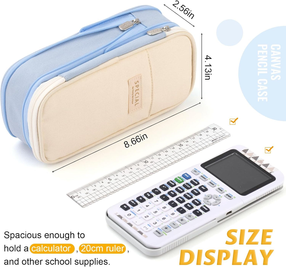 high-quality canvas and cotton shell with strong, durable zipper closure