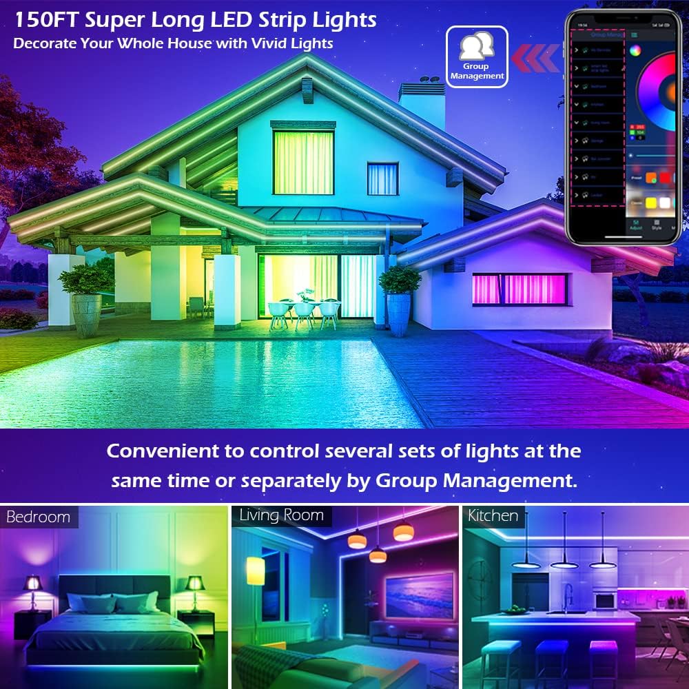 HiLighting 300FT LED Strip Lights with Dimmable Warm Colors – Bedroom Wind Down Lighting and Nightly Relaxation Mood Strip