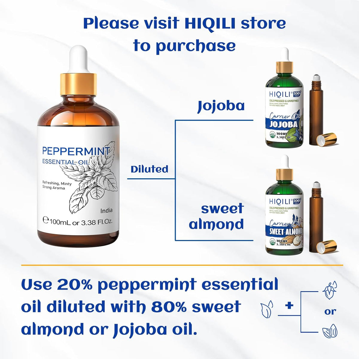 HIQILI Basil Essential Oil – Relaxing Housewarming Gift for Mom, Bridesmaid and Yoga Lovers, Beautiful Self-Care Present, 1.01 fl.oz