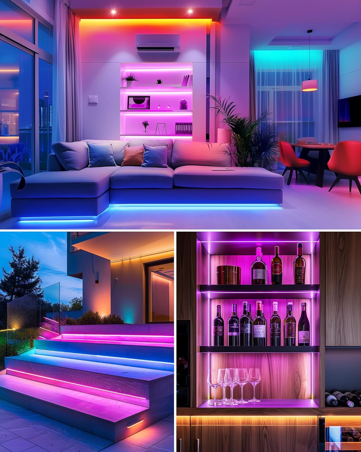 HitLights LED Strip Lights – Clean Under Cabinet Lighting for Minimalist Kitchen, Hidden LED Tape with RF Remote