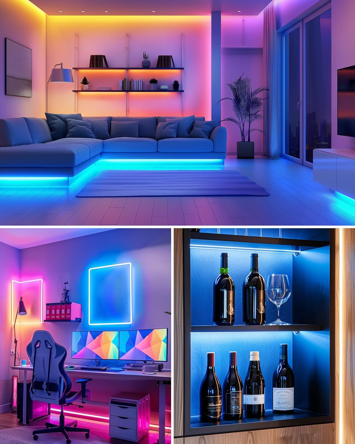 HitLights LED Strip Lights – Safe Playroom and Bedroom Lighting for Kids and Teens, Cool to Touch RGB Strip