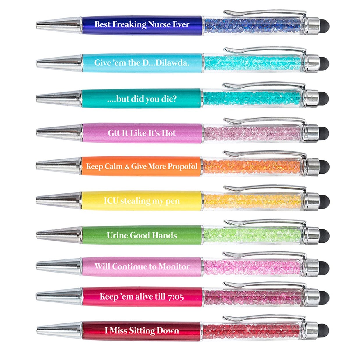 HLPHA 10pcs Nurse Pens，Work Funny Black Ink Ballpoint Pens，Black Ink Medium Point (1.0mm)，Nursing Pens for Nurse Doctor Teachers