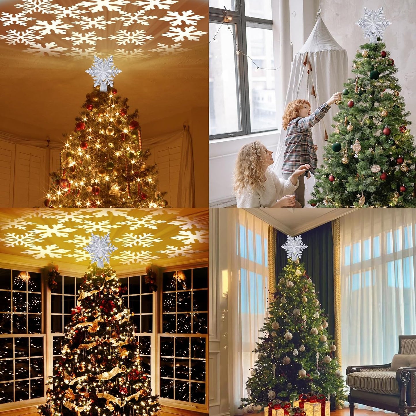 HOLIDAY MAGIC Christmas Tree Topper Light – Family-Safe Holiday Decor for Living Room with Kids and Pets