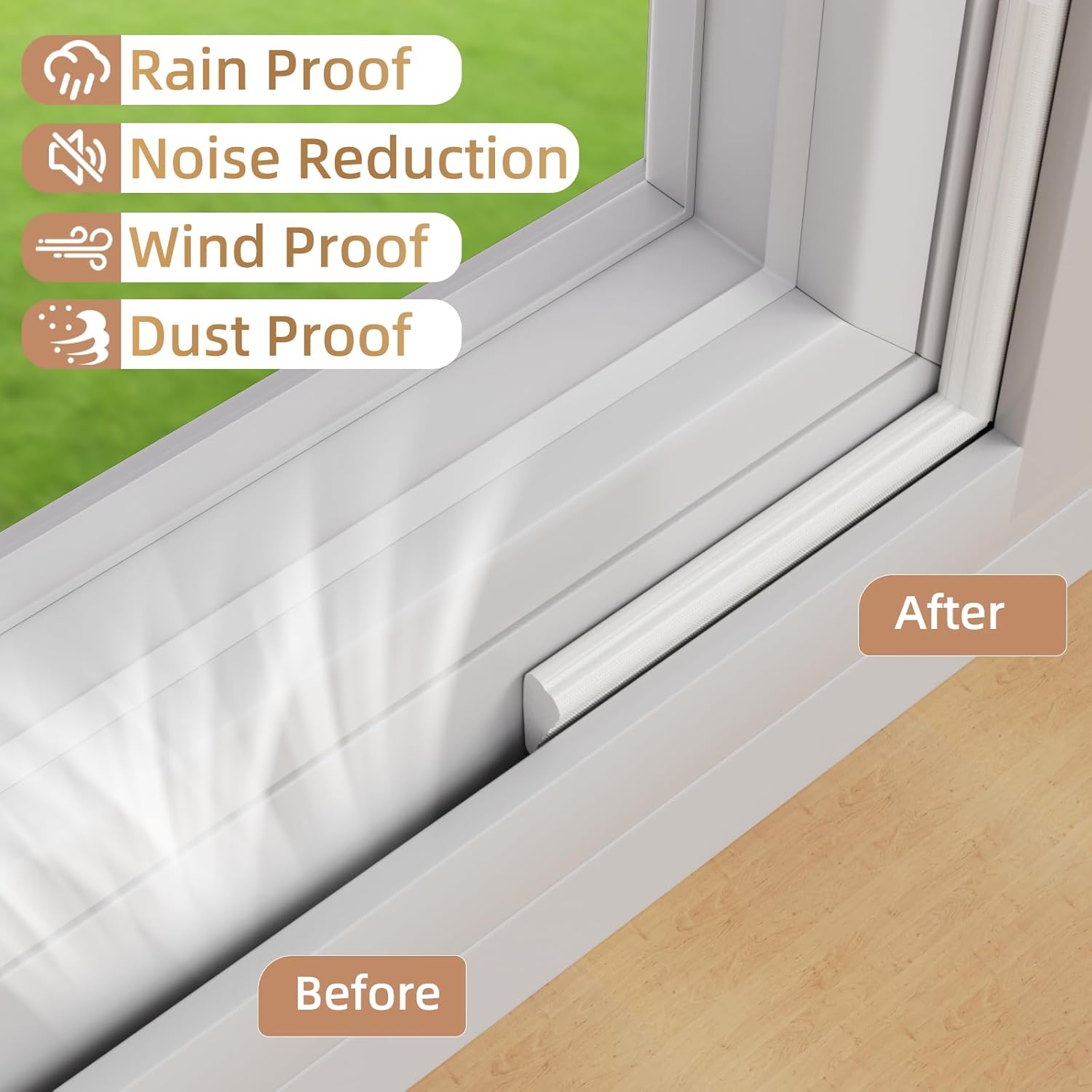 Holikin Wedge Shape Door Seal Strip – Nursery Window Gap Filler for Calmer Daytime Naps, Light Blocking Soundproofing Tape