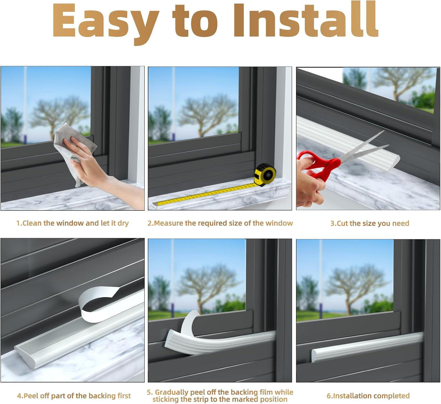 Holikin Wedge Shape Door Seal Strip – Nursery Window Gap Filler for Calmer Daytime Naps, Light Blocking Soundproofing Tape
