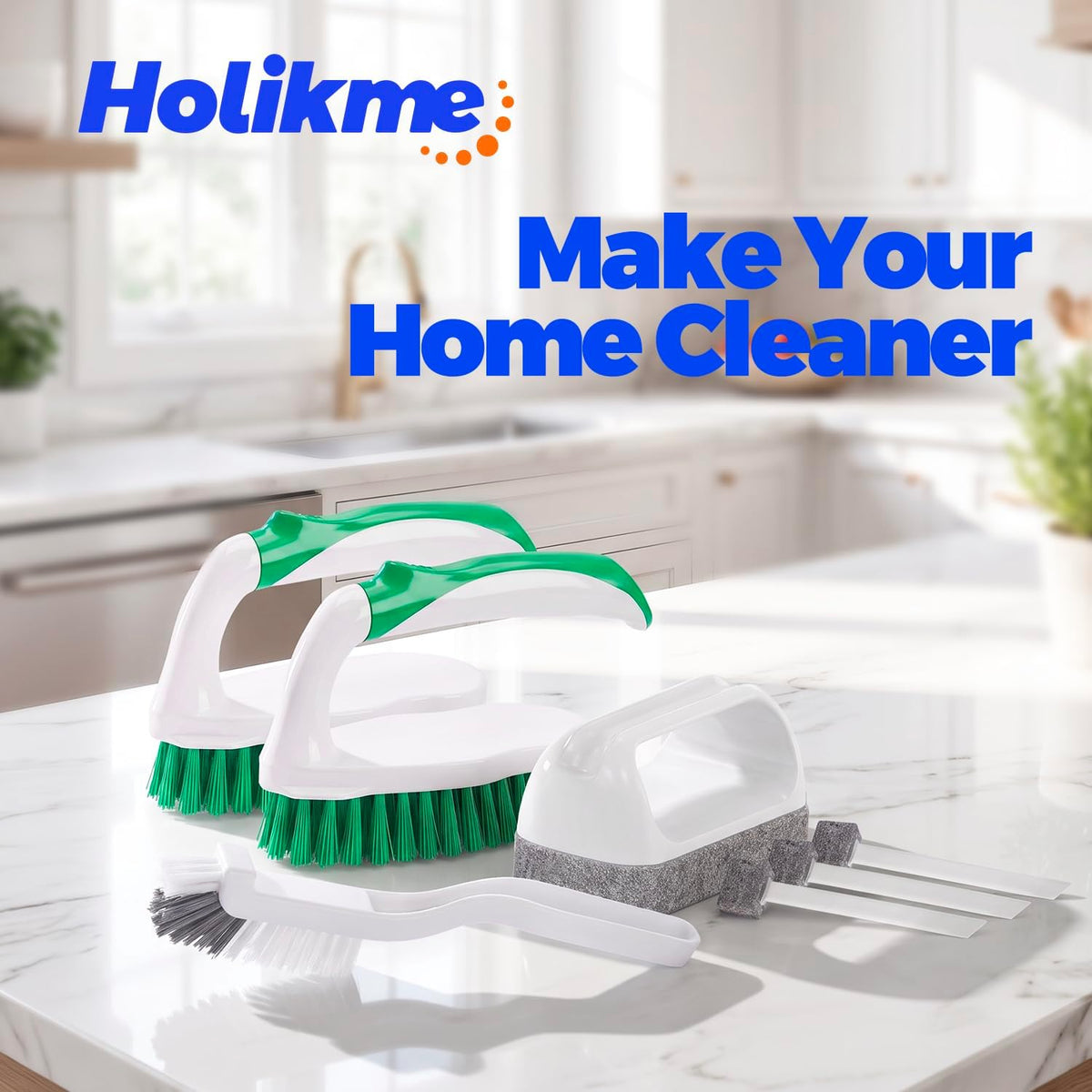 Holikme 7 Pack Detail Brushes for Daily Cleaning Routine, Kitchen and Bathroom Scrub Combo Set