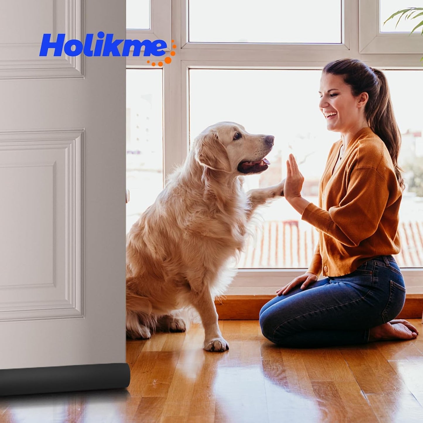 Holikme Adjustable Door Draft Stopper – Dark Grey Weather Stripping That Blends with Modern Interior Design
