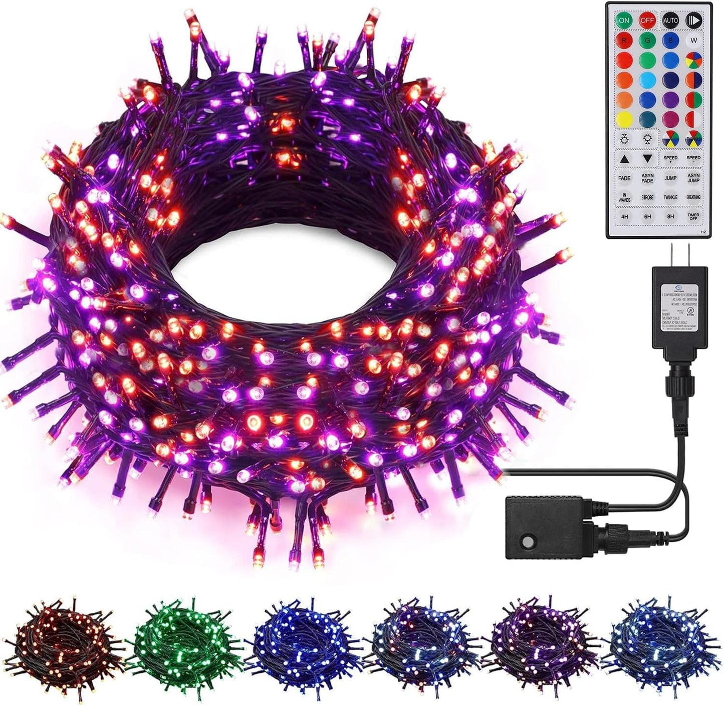 HOME LIGHTING 66ft RGB Mini Lights – Nursery and Kids Room Night Light, Cool to Touch UL Certified with Auto Timer