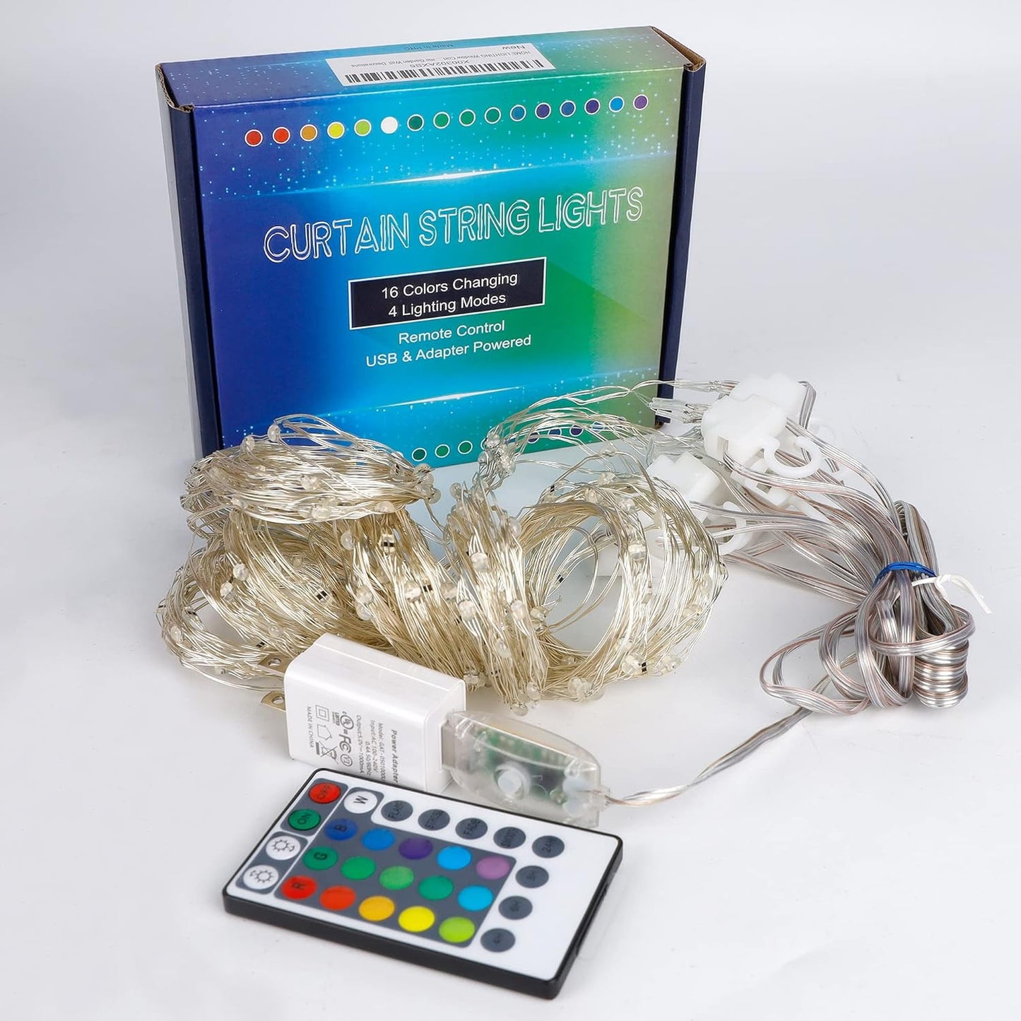 HOME LIGHTING Curtain Lights 300 LED – Safe Nursery and Kids Room Decor, Cool to Touch, Auto Shutoff Timer