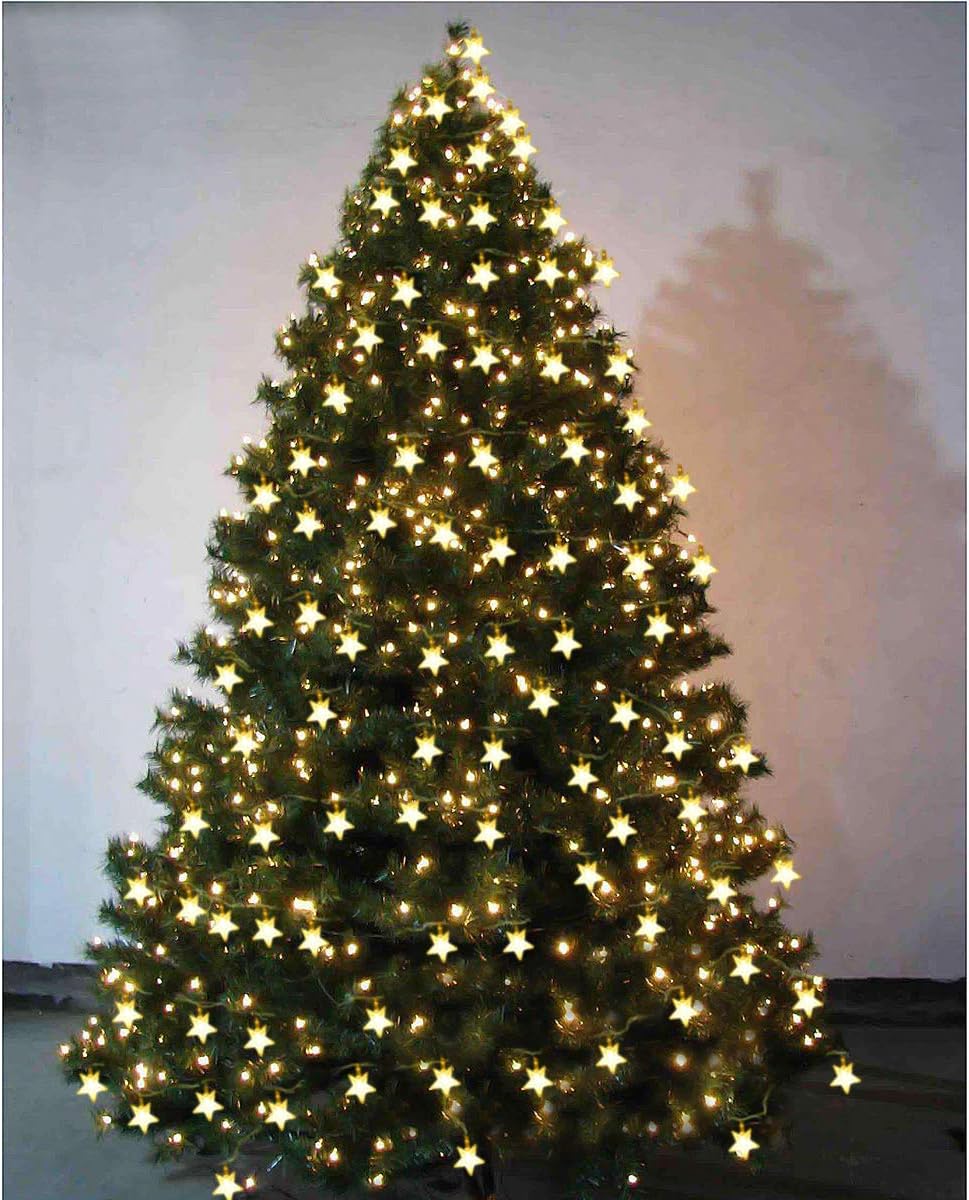 Homeleo Star String Lights, Flameless Battery LED Lights Safe for Kids & Pets, Warm White with Remote