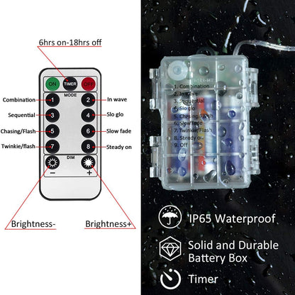 Homeleo Star String Lights, Flameless Battery LED Lights Safe for Kids & Pets, Warm White with Remote