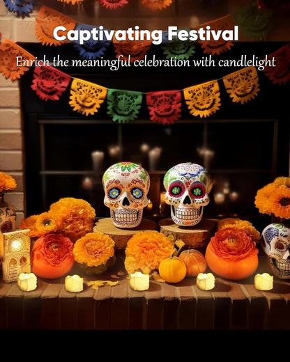 Homemory Battery-Operated Flickering Tea Lights – Smoke-Free Nursery and Hallway Night Light with 6H Auto Timer
