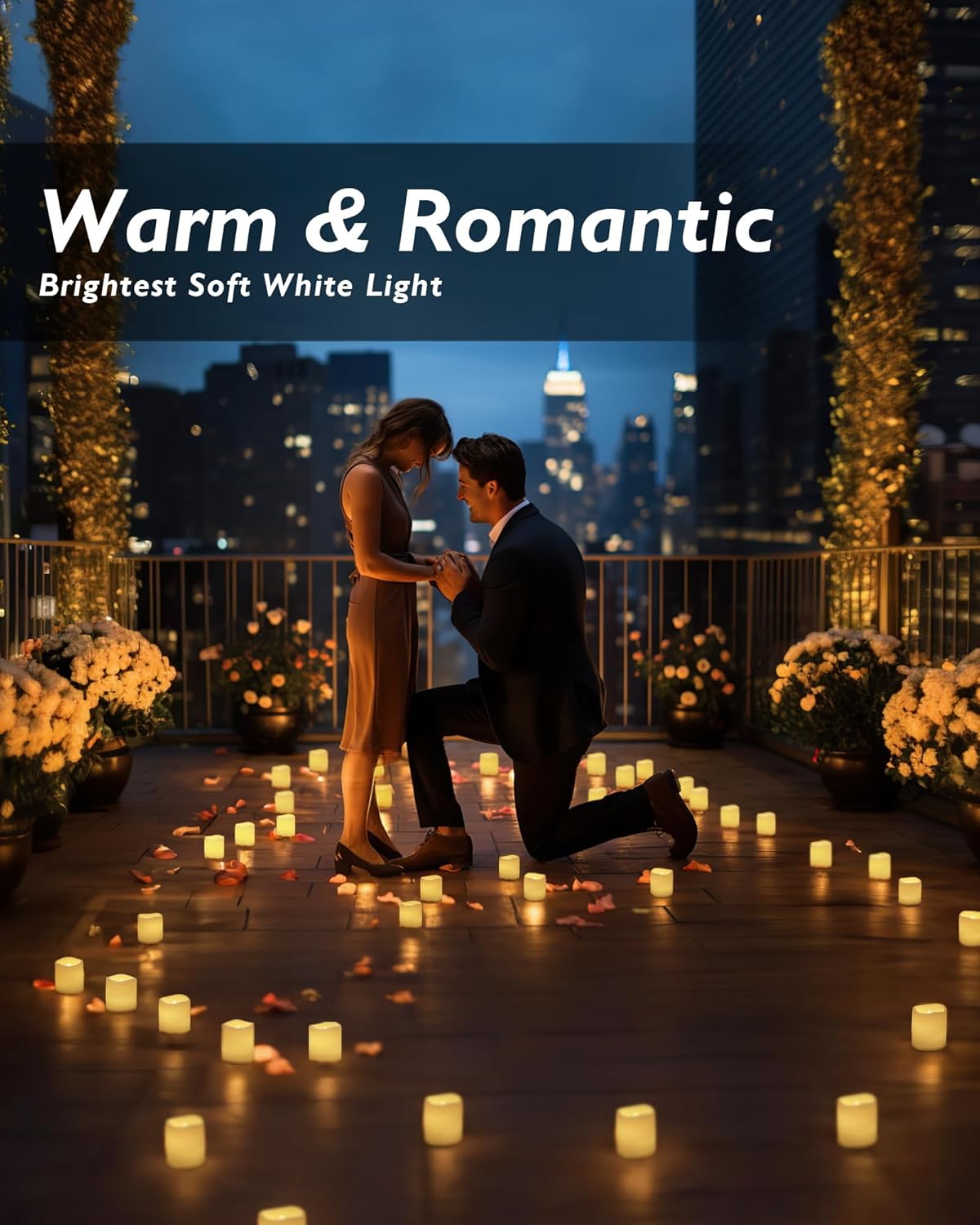 Homemory Flameless Candle Set – 24 Pack of Flickering LED Votives for Housewarming Gifts and Wedding Favors