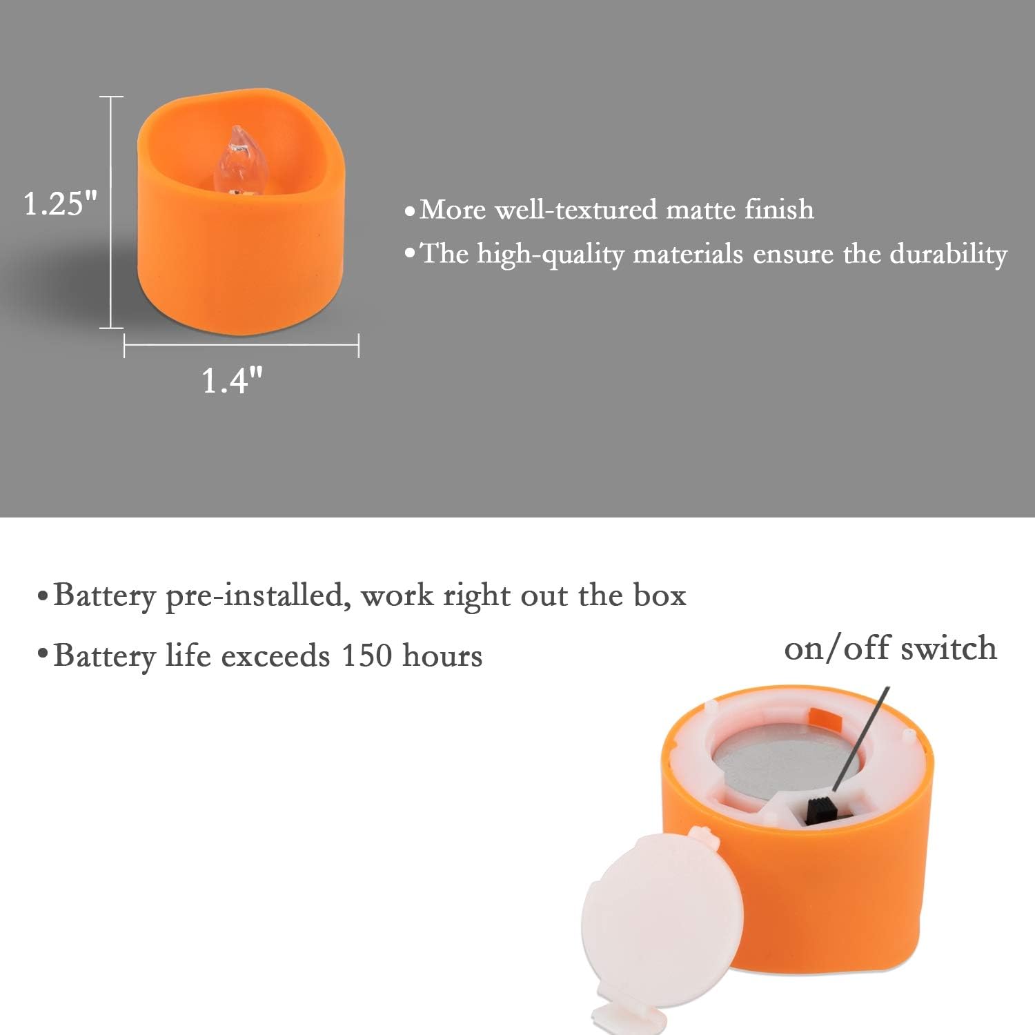 Homemory Orange LED Tea Lights 12 Pack Gift Ready — Thoughtful Housewarming and Hostess Present for Fall Loving Friends and Family