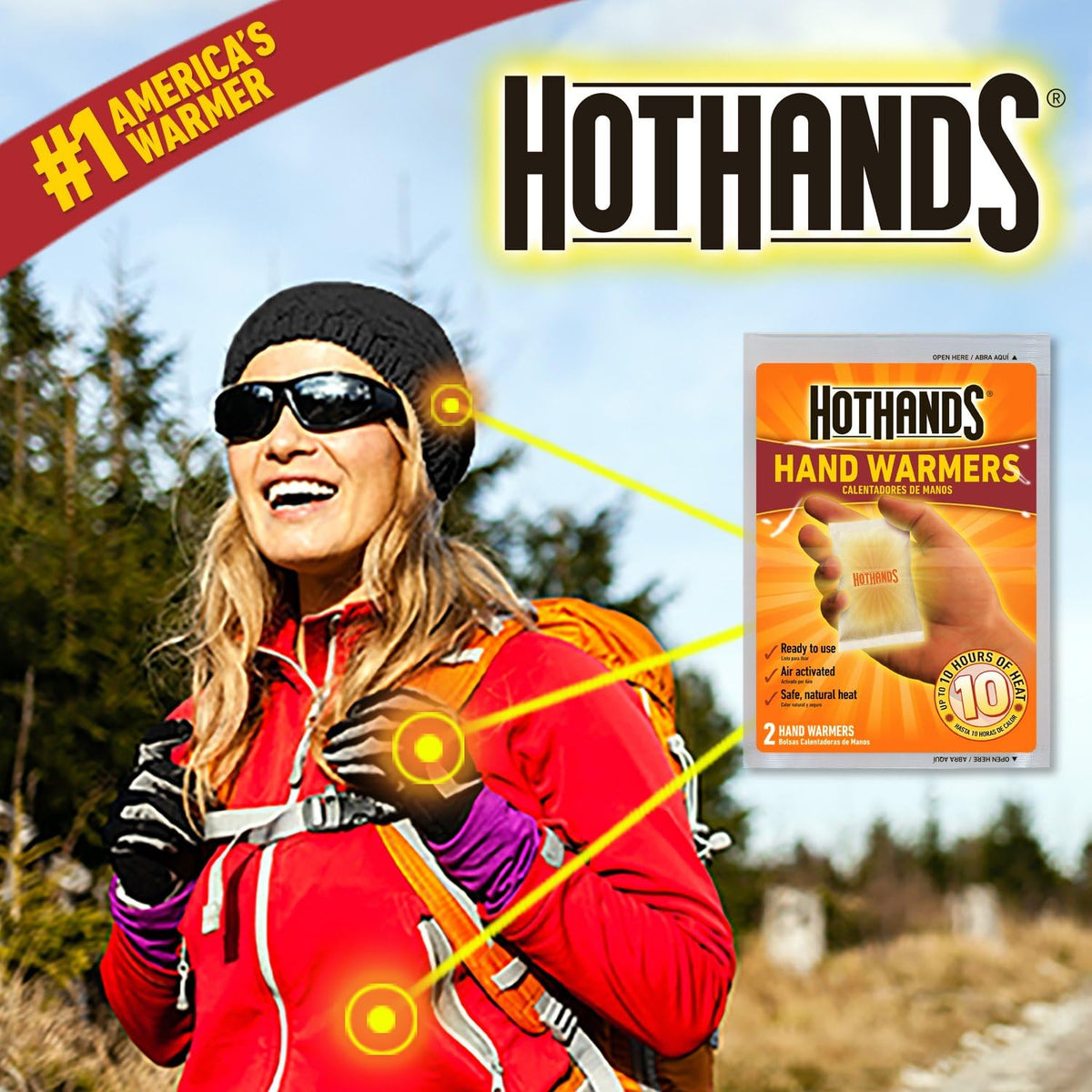 HotHands Hand Warmers Single-Use Pack of 10 Pairs – Safer Alternative to Lighter, Matches, and Handheld Heaters