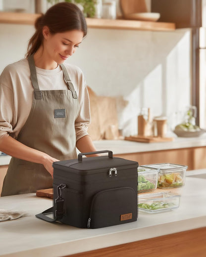 HOTOR Insulated Lunch Bag – Clean-Design Cooler Tote in Neutral Tones for Uncluttered Kitchens