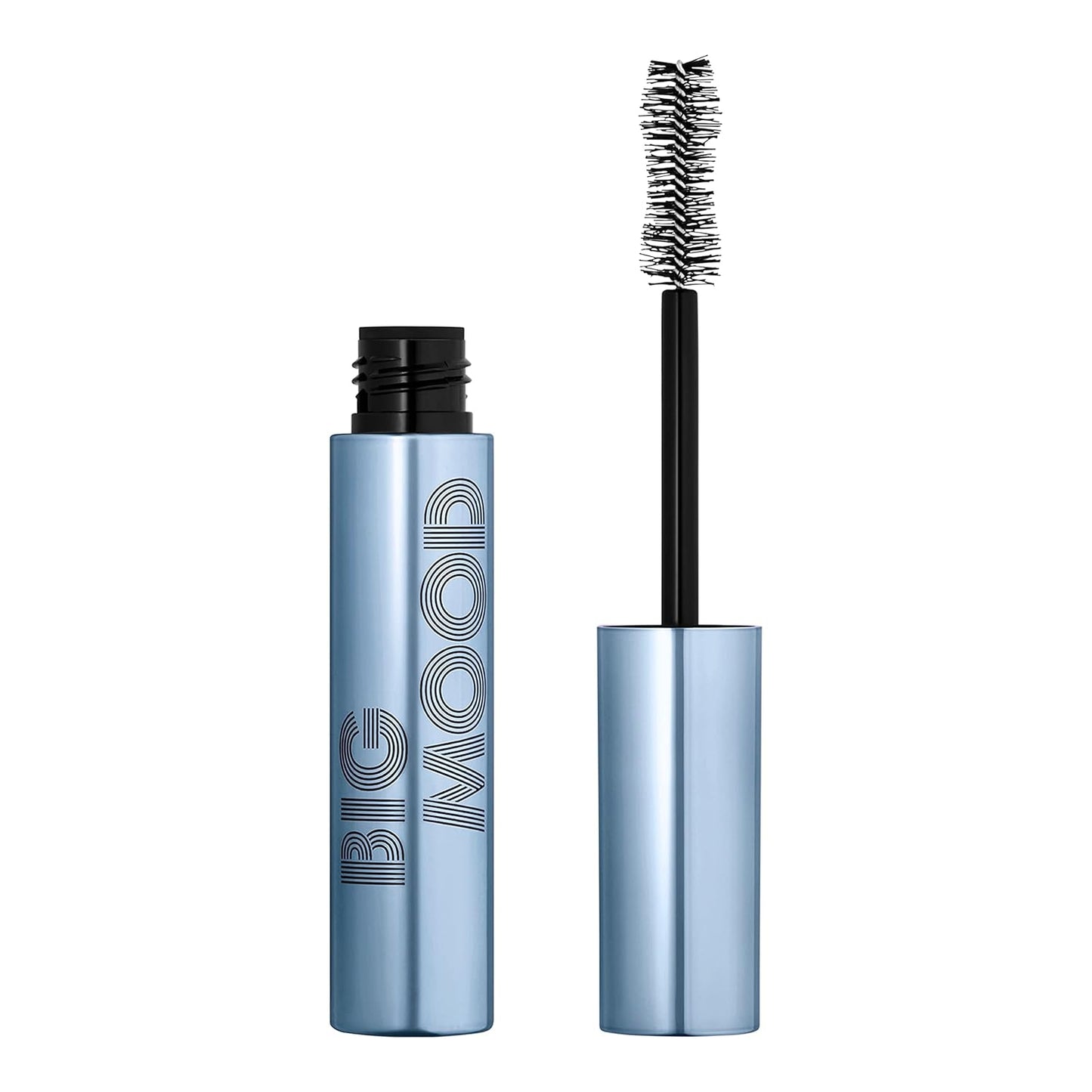 hourglass-shaped brush with intertwined bristles for volume and separation without clumping