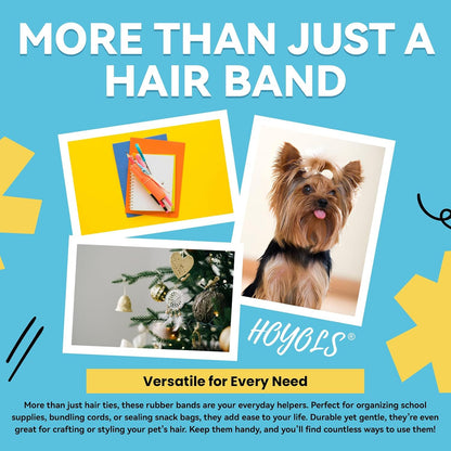 HOYOLS Mini Clear Hair Elastics – Kid-Friendly Bulk Bands for School Braids, Pigtails and Family Bathroom Routines