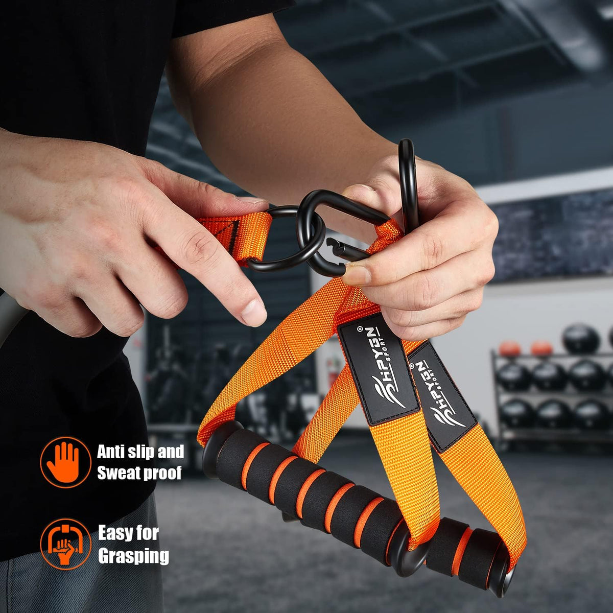 HPYGN Exercise Bands 300LBS – Valentine's Day Gift for the Workout Partner, Muscle Building Set