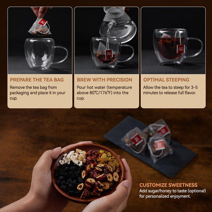 Hua Lu - Premium Eight Treasure Kidney Tea - Elegant Wellness Addition to the Curated Home Counter