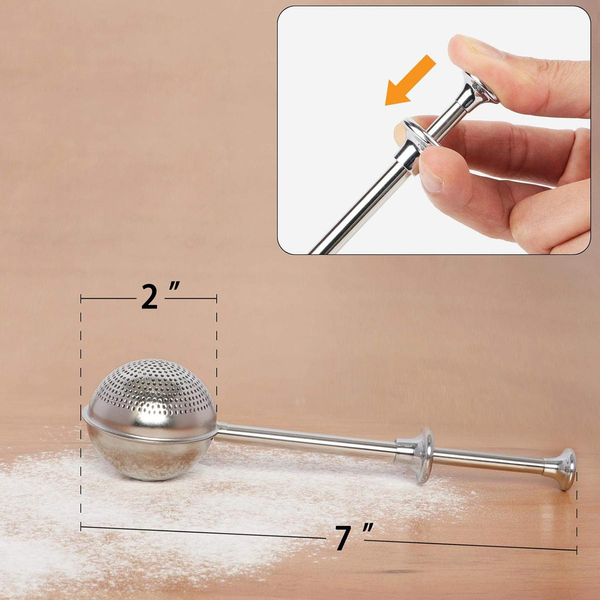 HULISEN Stainless Steel Flour Sifter Gold – Heirloom-Quality Baking Tool
