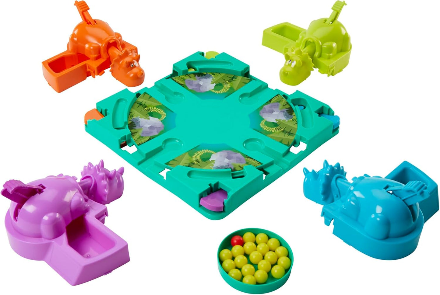 Hungry Hungry Hippos Dino Edition – Simple One-Action Board Game for Uncluttered Playrooms