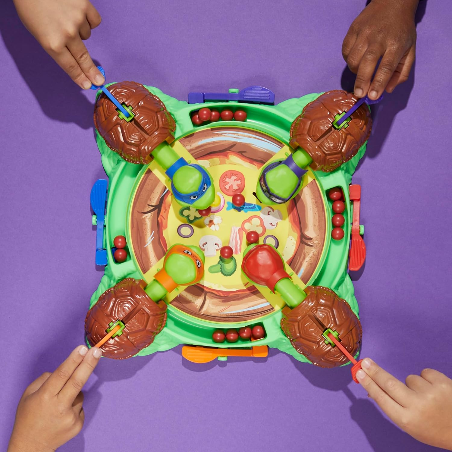 Hungry Hungry Hippos: Teenage Mutant Ninja Turtles Edition – Durable No-Battery Family Game for Kids Bedroom and Playdates, Ages 4 and Up