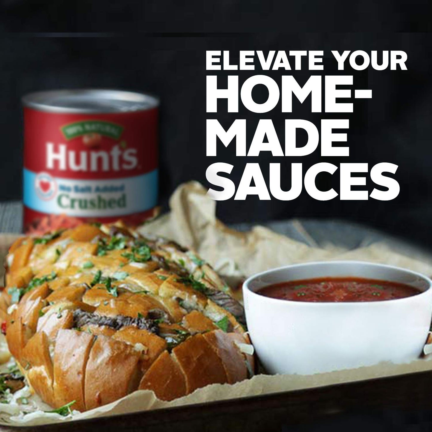 Hunt's Crushed Tomatoes No Salt Added – Heart-Healthy Pantry Staple for Sodium-Conscious Home Cooks, 28 oz