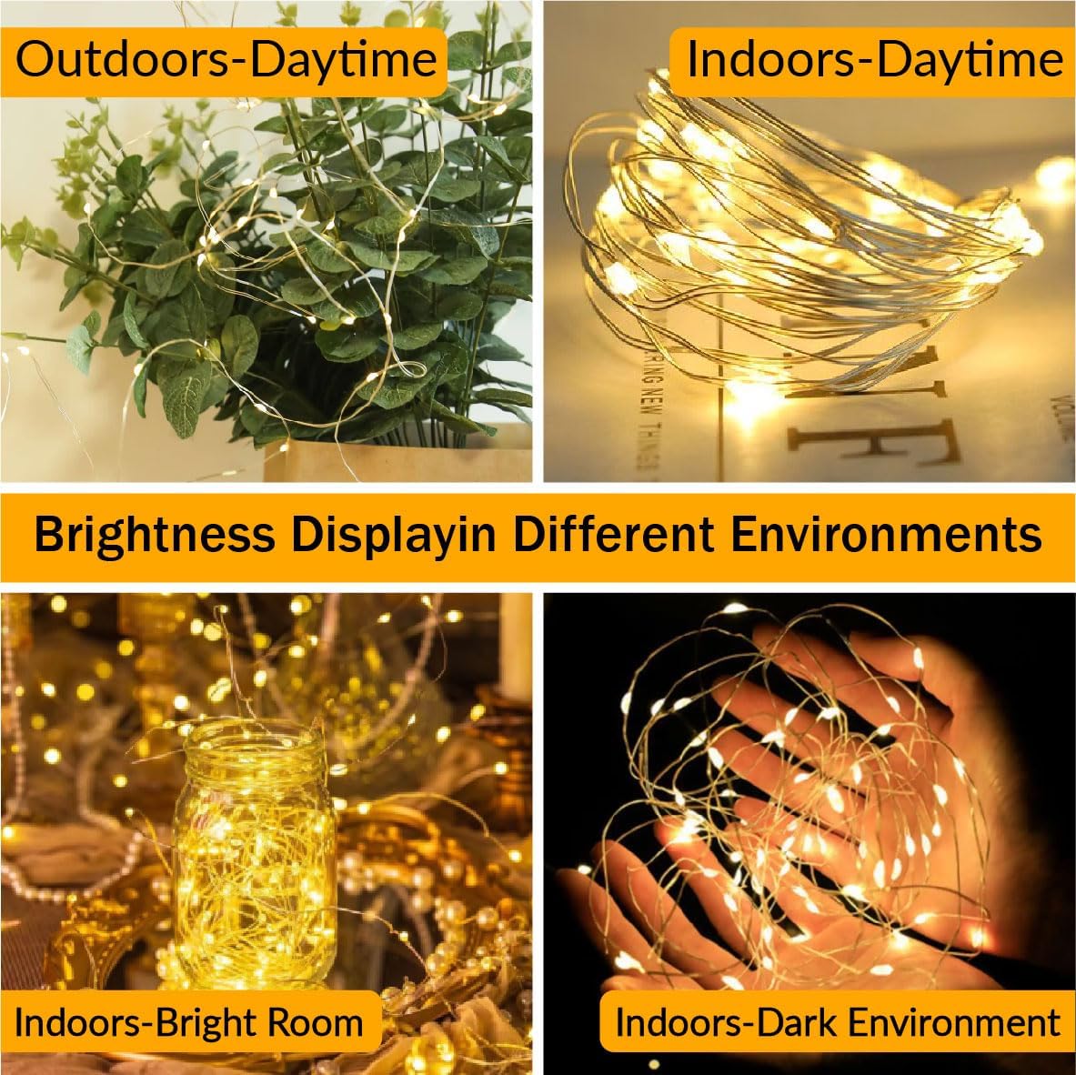 HXWEIYE Battery Powered String Lights – Living Room Aesthetic Accent with Flexible Copper Wire and Built-in Timer