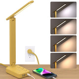 Addtam LED Desk Lamp with Power Strip and USB-C – Practical College Dorm Room Gift for Students and Grads