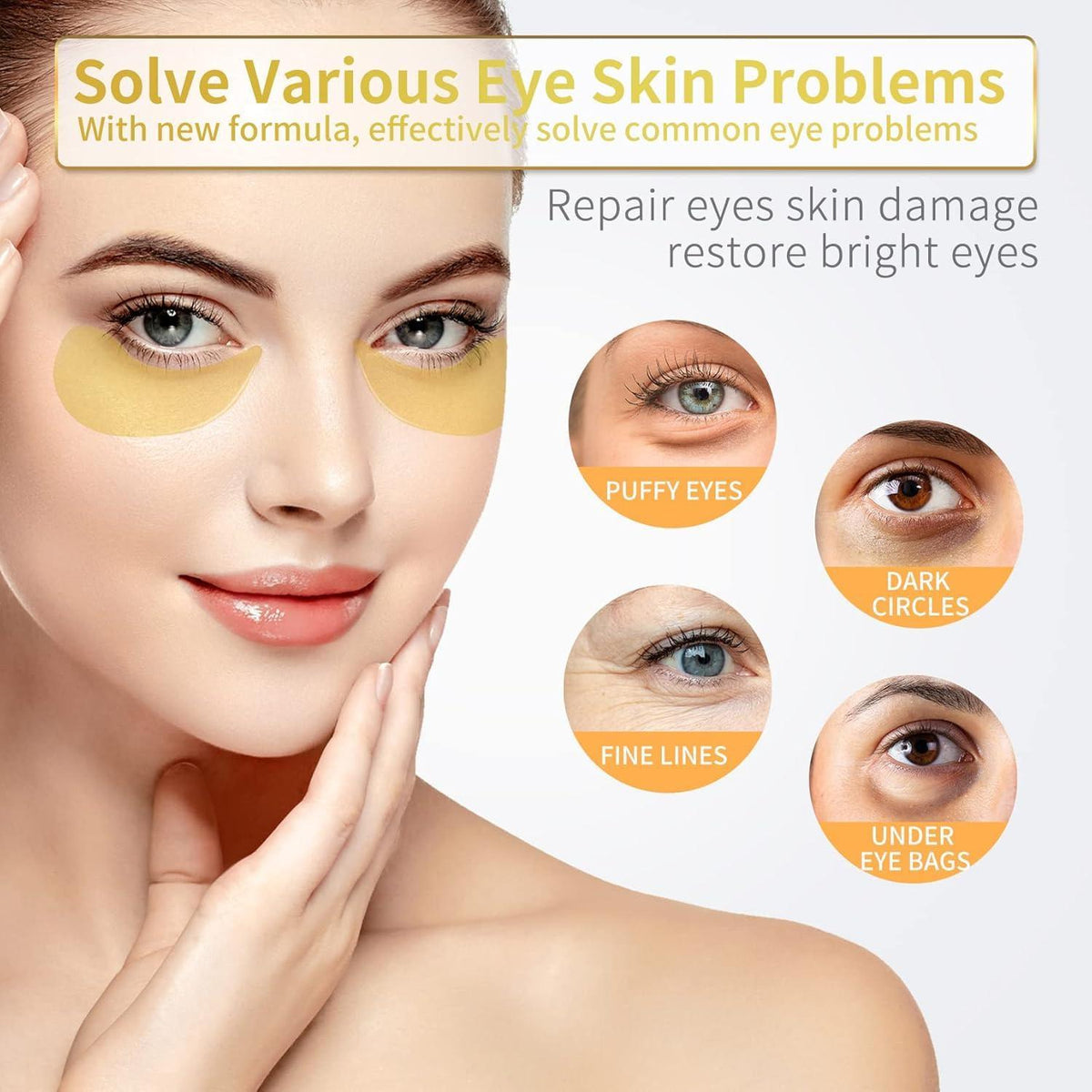 hydrogel under-eye patch format that adheres without slipping