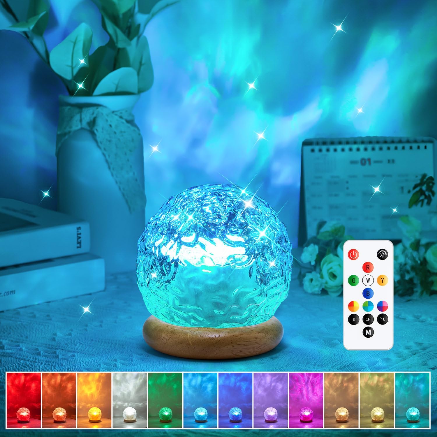 HYTIB Ocean Projector Night Light – Cool Christmas Gift Idea for Tween and Teen Girls, Dimmable RGB Bedroom Decor