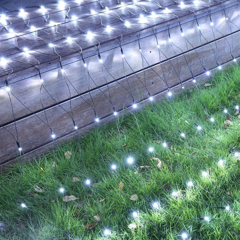 iBaycon 4ft x 6ft Connectable Net Lights – IP44 Waterproof Holiday Lights for Camping, Outdoor Dining, and Yard Bushes