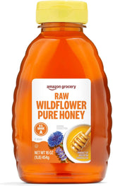 Amazon Grocery, Raw Wildflower Pure Honey, 16 Oz – Clean Single-Ingredient Sweetener for School Lunchboxes