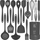 AOTHOD Silicone Cooking Utensils Set - Minimalist Kitchen Essentials, One 15-Piece Set Replaces Every Cluttered Drawer