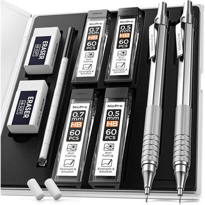included 4b soft erasers plus 9 mini cap eraser refills