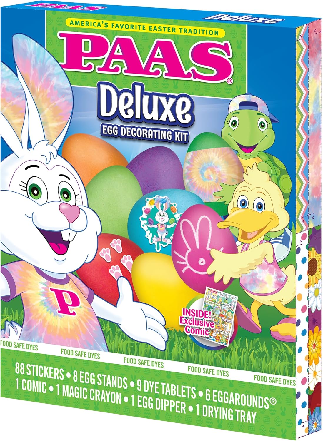 included accessories: stickers, dippers, egg stands, and egg arounds per decorating style