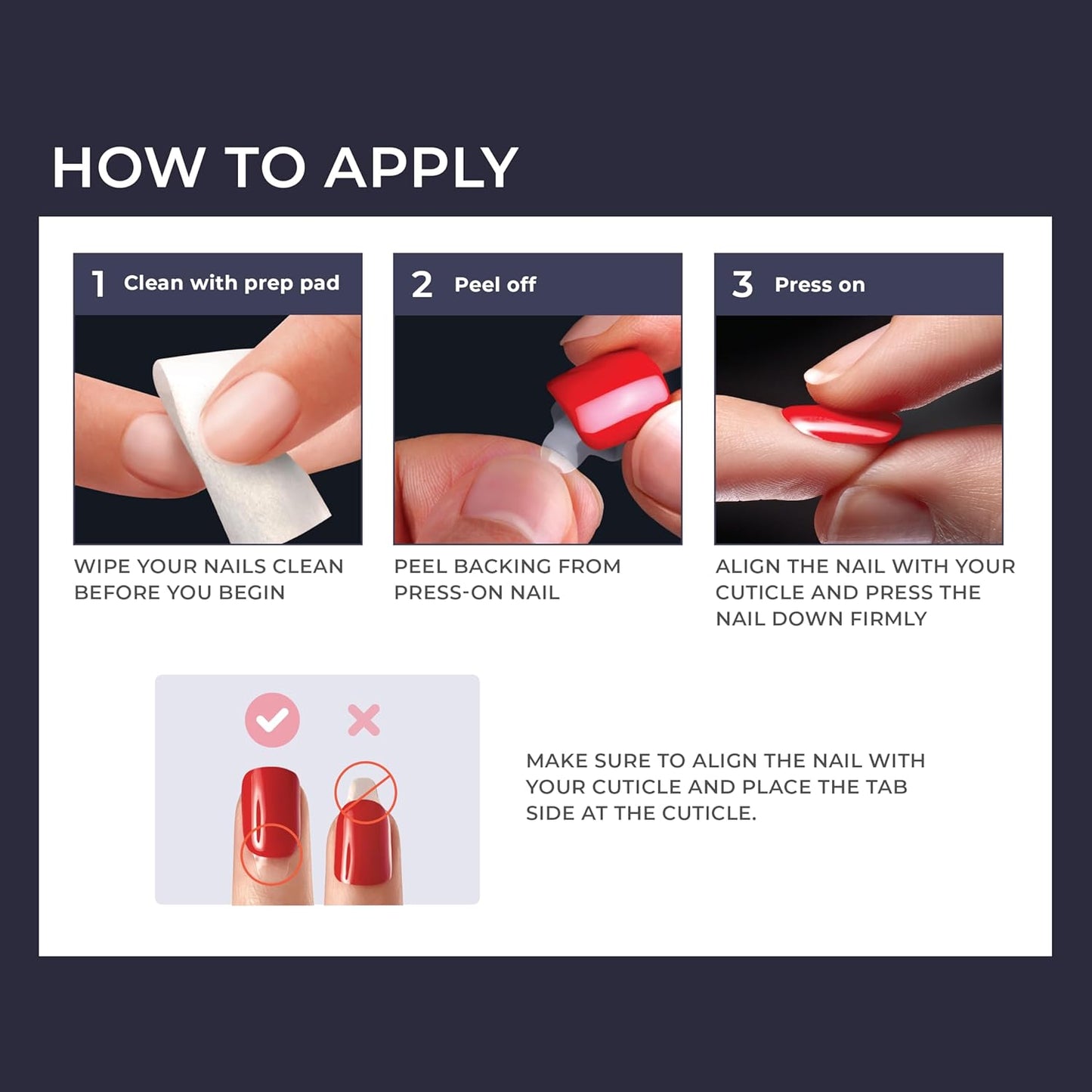included prep pad, mini file, and manicure stick for a complete at-home application