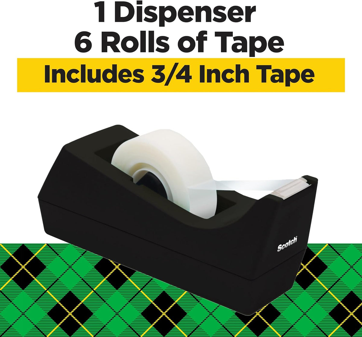 included scotch desktop tape dispenser with 1-inch core