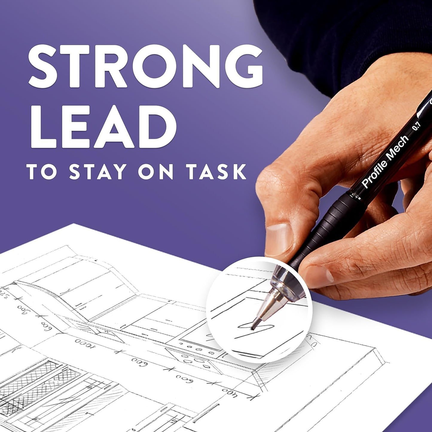 includes built-in eraser and compatible lead refills