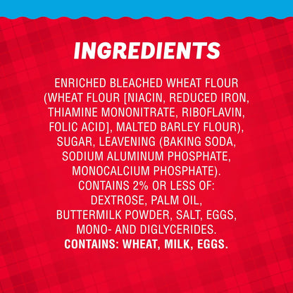 includes leavening agents (sodium bicarbonate, sodium aluminum pyrophosphate, monocalcium phosphate) for consistent rise