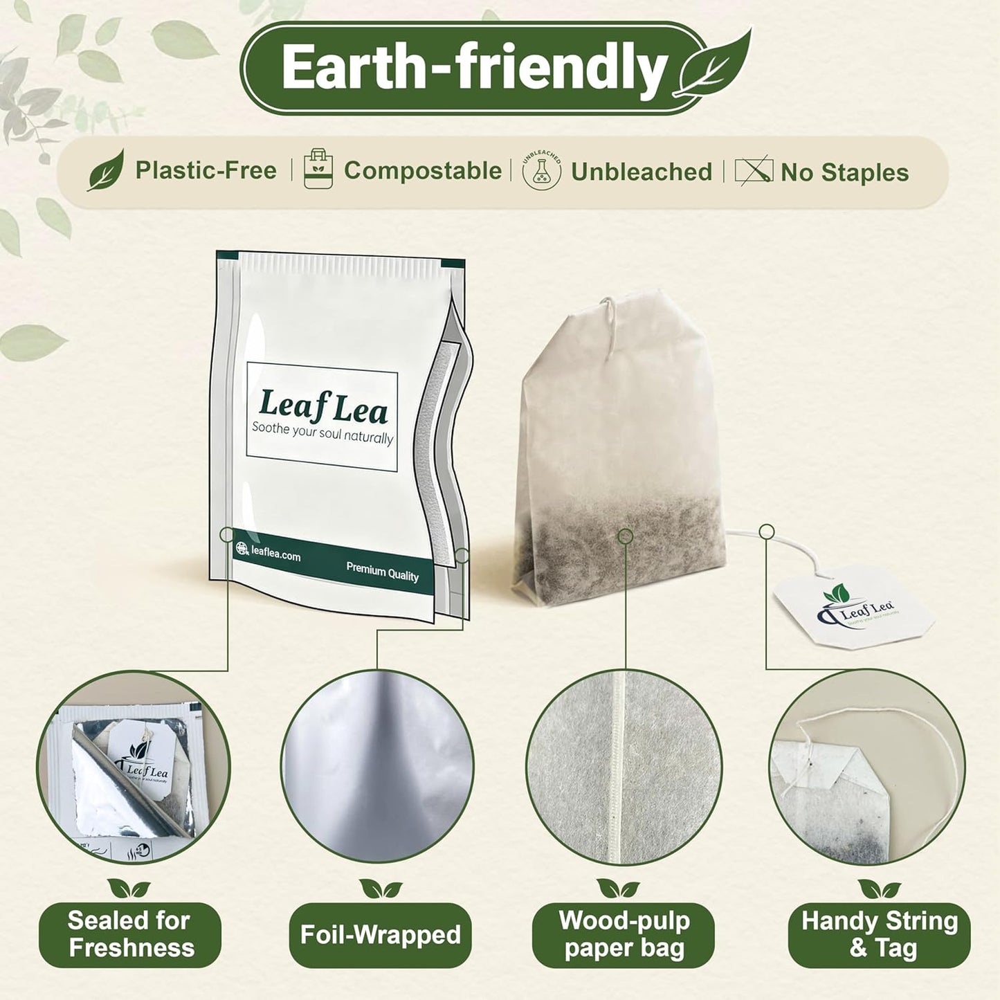 individually foil-lined paper wrappers for freshness and portability