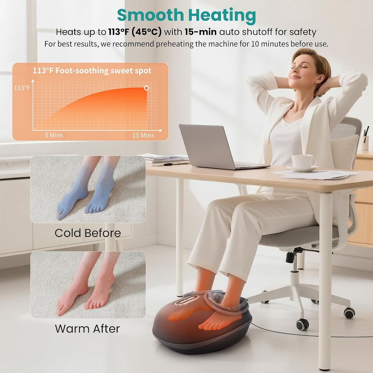 infrared heat function with adjustable temperature settings