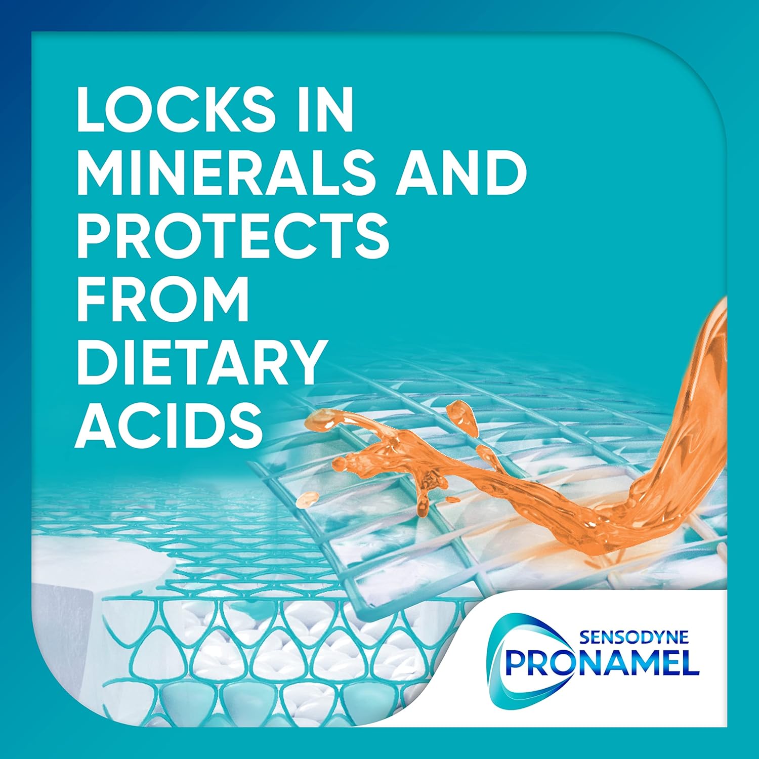 inhibits demineralization to stop further enamel breakdown from acidic exposure