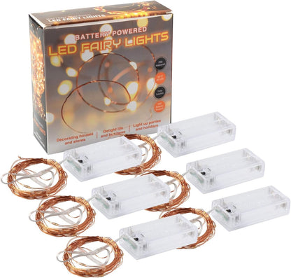innotree LED Fairy Lights – IP65 Waterproof Patio String Lights, 10ft Battery Operated Copper Wire Strands 6-Pack