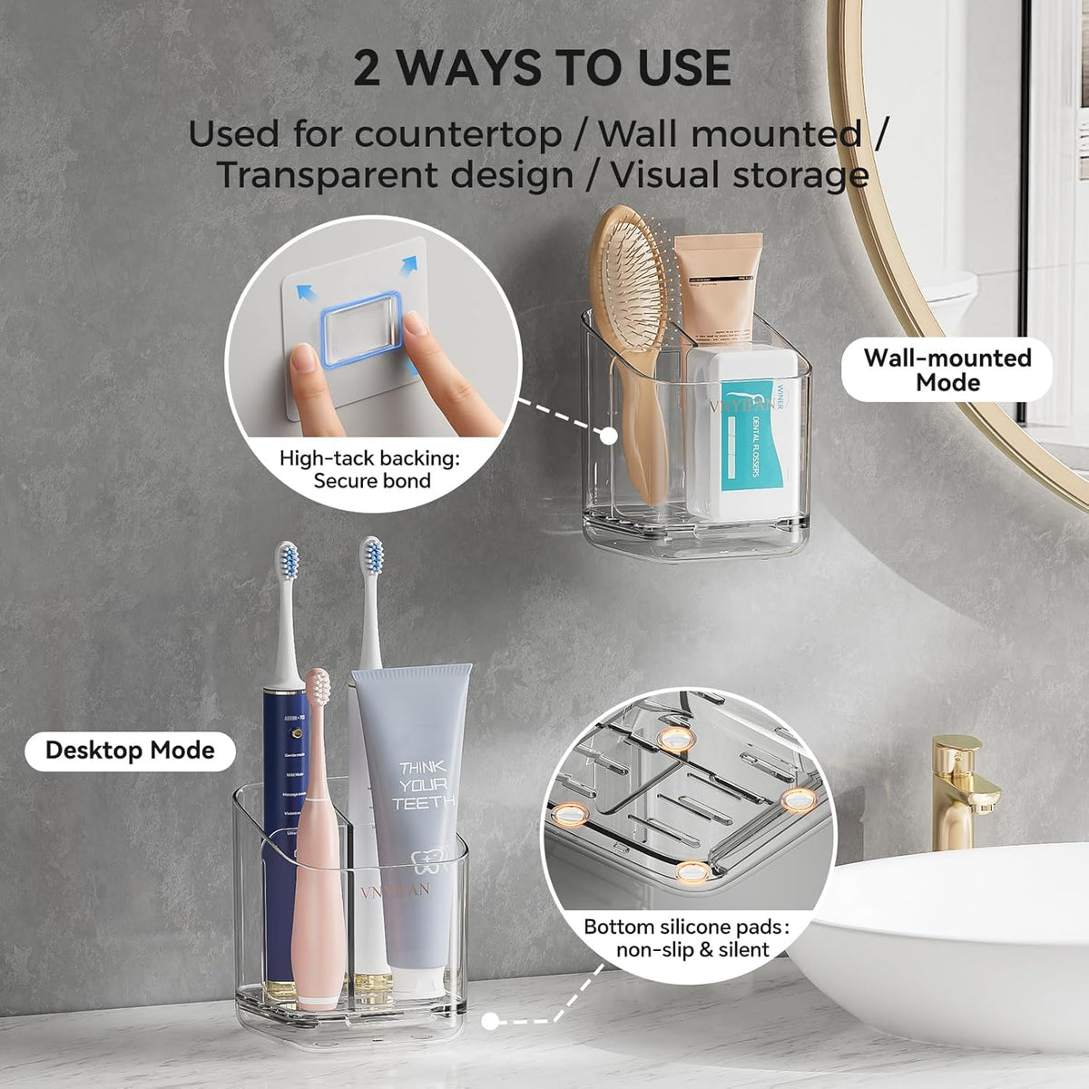 integral detachable construction for full disassembly and rinsing under water