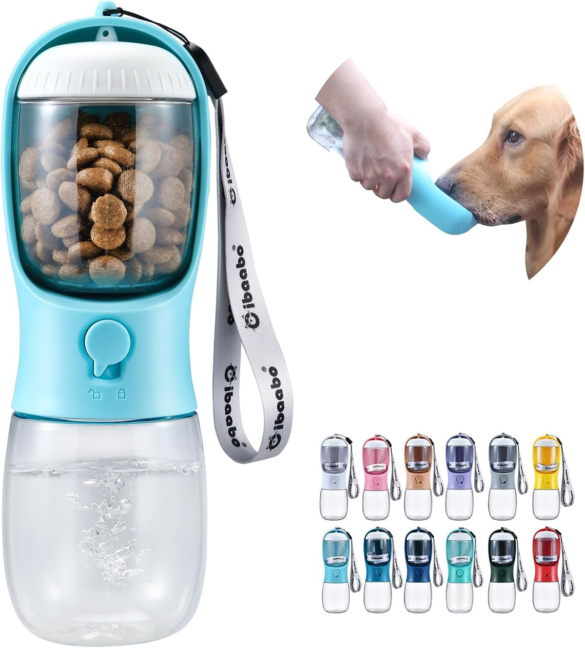 integrated 100g food/treat container attached to the bowl