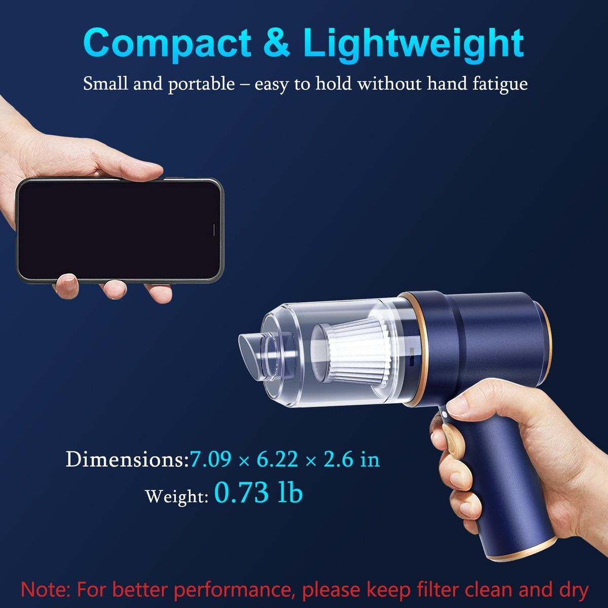 integrated led work light for dark cleaning environments
